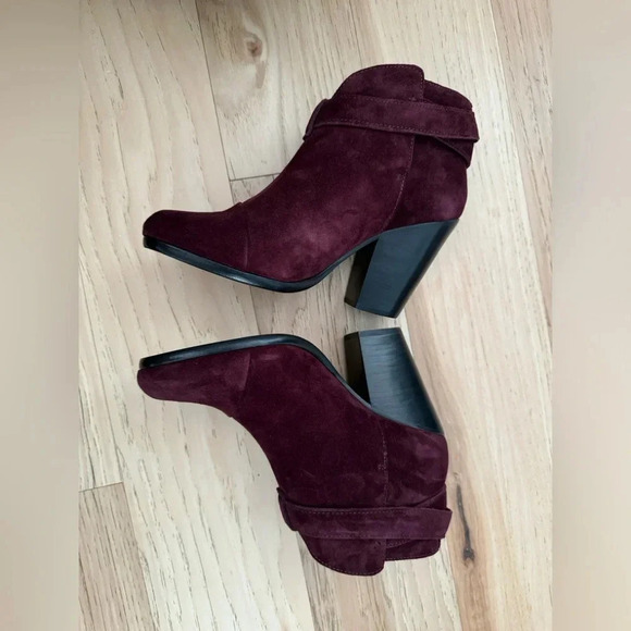 Rag & Bone wine suede ankle HARROW BOOT celebrity favorite size 6.5 - Picture 7 of 15